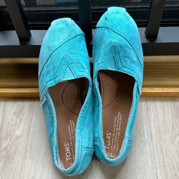 Toms Womens Canvas Flats Turquoise ~ W8.5 - Picture 2 of 7